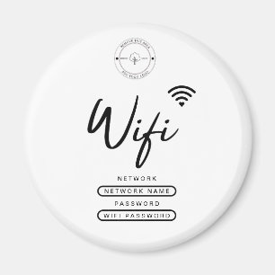 Aimant Logo d'affaires moderne noir et blanc Détails Wifi