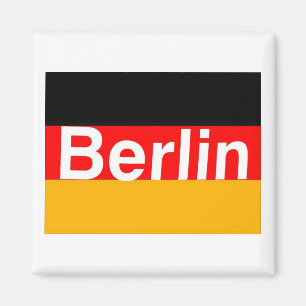 Aimant Logo de Berlin dans le blanc sur le drapeau
