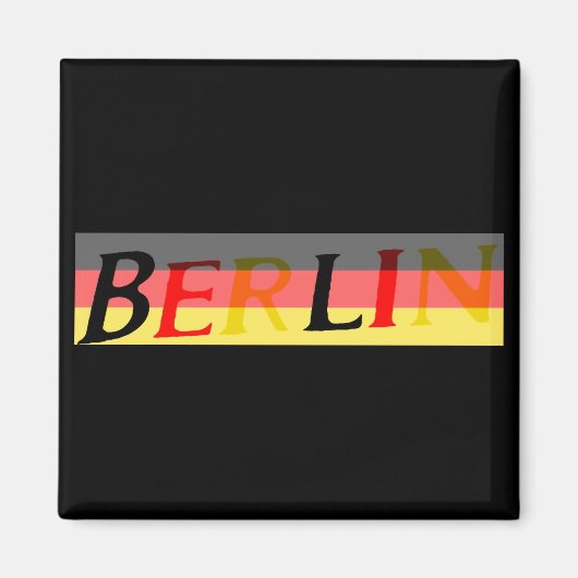 Aimant Logo de Berlin sur le drapeau allemand (Devant)