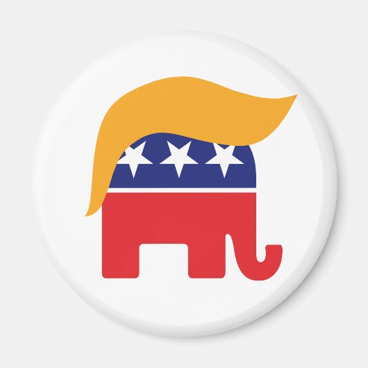 Aimant Logo de Donald Trump Hair GOP Elephant (Devant)