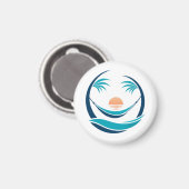 Aimant Logo de hamac de luxe au coucher du soleil (Recto/Verso)