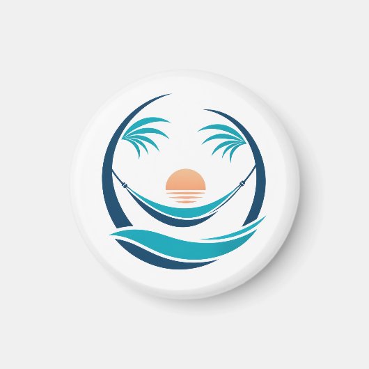 Aimant Logo de hamac de luxe au coucher du soleil (Devant)