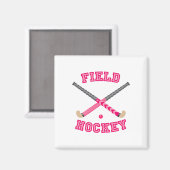 Aimant Logo de hockey sur gazon rose (Recto/Verso)