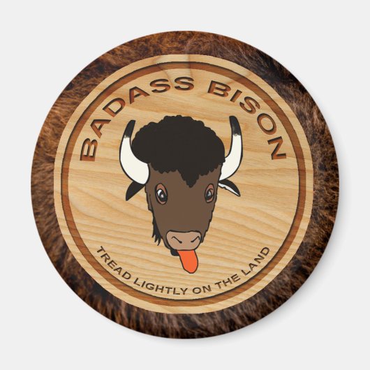 Aimant Logo de la ferme de bisons de Badass (Devant)