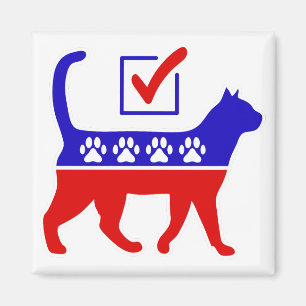 Aimant Logo de la fête du chat Feline Politique Grand Par