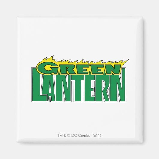 Aimant Logo de lanterne verte - Flammes jaunes (Devant)