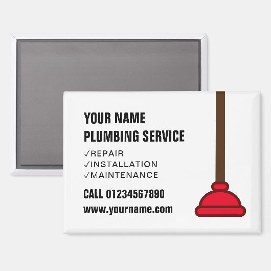 Aimant Logo de l'entreprise de services de plomberie à pl (Recto/Verso)