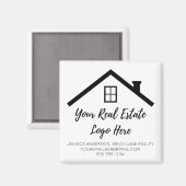 Aimant Logo de marketing immobilier professionnel (Recto/Verso)