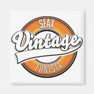 Aimant Logo de Sfax Tunisie style vintage