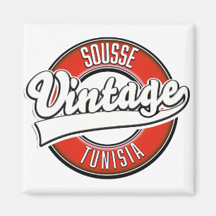 Aimant Logo de Sousse Tunisie style vintage