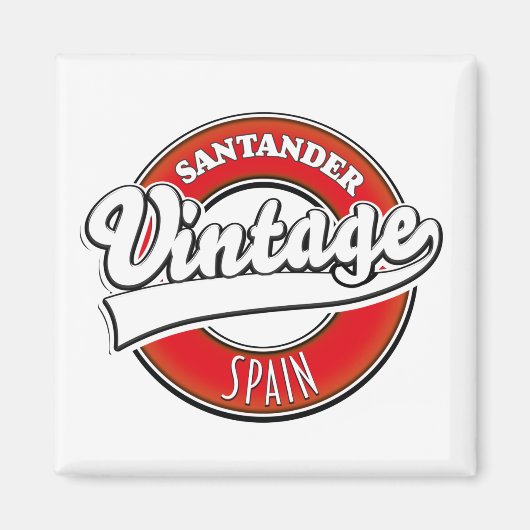 Aimant Logo de style vintage Santander Espagne (Devant)