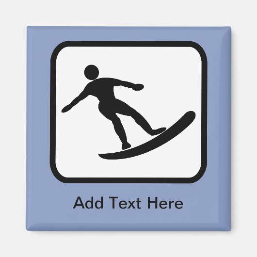 Aimant Logo de surfeur personnalisable (Devant)
