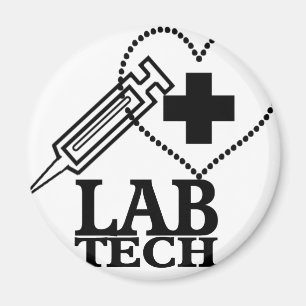 AIMANT LOGO DE SYRINGE DE COEUR DE LA TECHNOLOGIE LABORAT