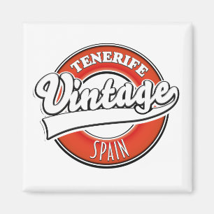 Aimant logo de Tenerife Espagne style vintage