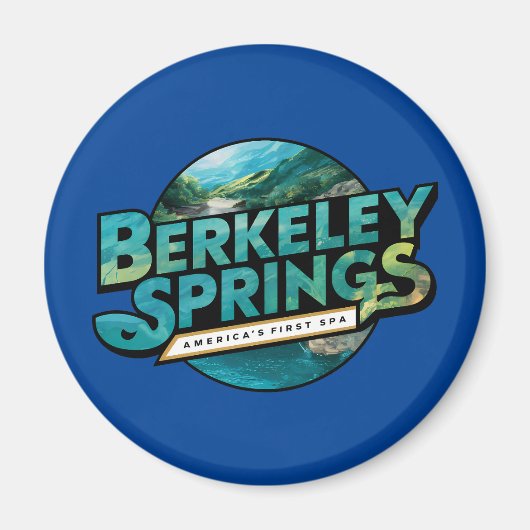 Aimant Logo de voyage illustré de Berkeley Springs (Devant)