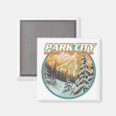 Aimant Logo de voyage Park City Utah (Recto/Verso)