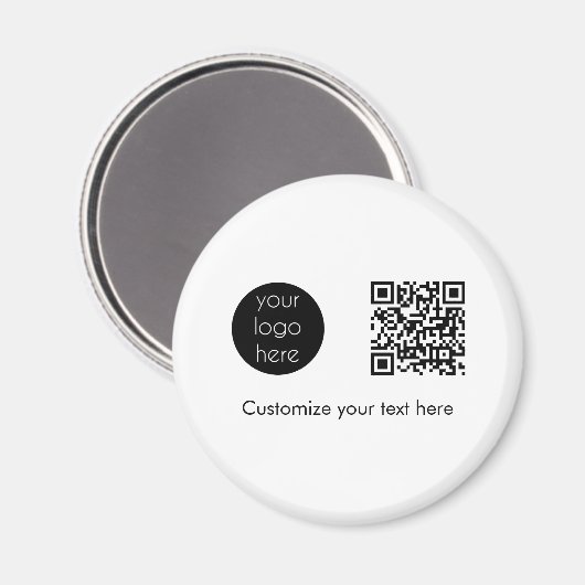 Aimant Logo d'entreprise Code QR promotionnel Texte (Recto/Verso)