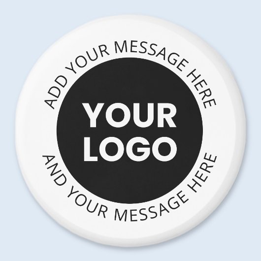 Aimant Logo d'entreprise et texte modifiable blanc et noi