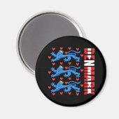 Aimant Logo des lions du Danemark Danmark (Recto/Verso)