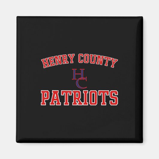 Aimant Logo des Patriotes du comté de Henry Varsity Hs (Devant)