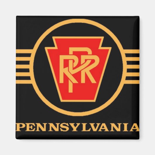 Aimant Logo du chemin de fer de Pennsylvanie, noir et or (Devant)