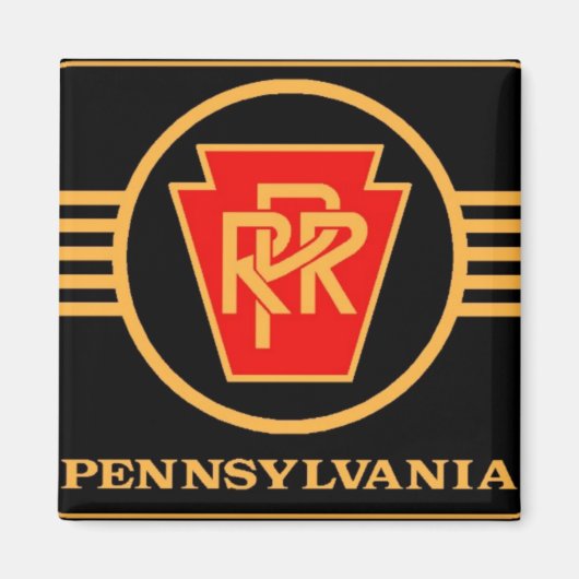 Aimant Logo du chemin de fer de Pennsylvanie, noir et or (Devant)