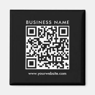 Aimant Logo du code QR d'entreprise Texte Modèle noir Car