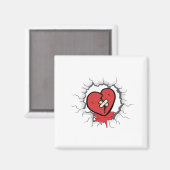 Aimant Logo du coeur brisé (Recto/Verso)