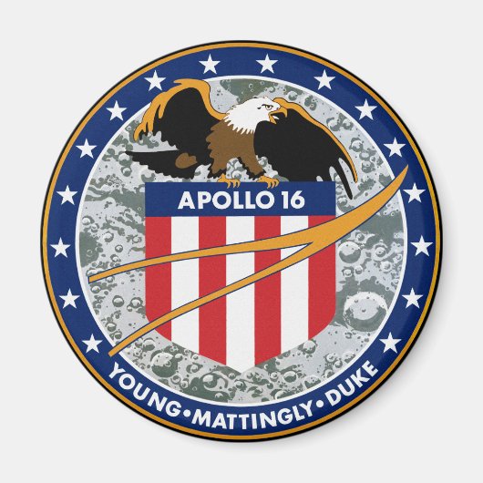 Aimant Logo du patch de mission NASA Apollo 16 (Devant)