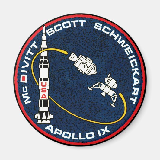 Aimant Logo du patch de mission NASA Apollo 9 (Devant)