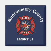 Aimant Logo du service d'incendie personnalisé (Devant)