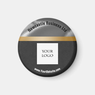 Aimant Logo Gold, Argent & Black Suede Promotion des affa