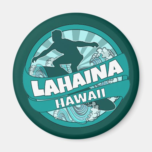 Aimant Logo magnétique du surfer turquoise de Lahaina Haw (Devant)