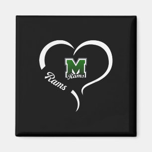 Aimant Logo Marshfield Rams Demi-Coeur Slogan Hs