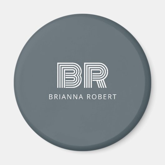 Aimant Logo Moderne de marque de monogramme Marine design (Devant)