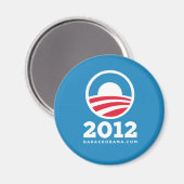 Aimant Logo "O" de Barack Obama 2012 (bleu clair) (Recto/Verso)
