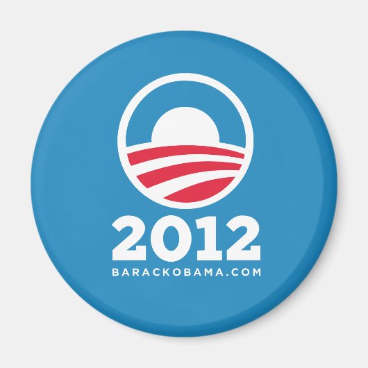 Aimant Logo "O" de Barack Obama 2012 (bleu clair) (Devant)