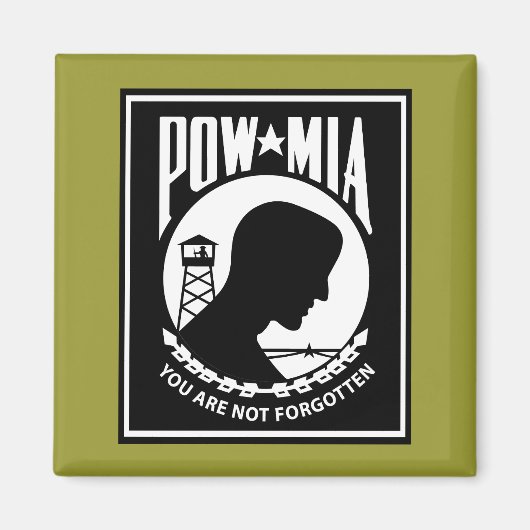 Aimant Logo POW/MIA - Rectangle (Devant)