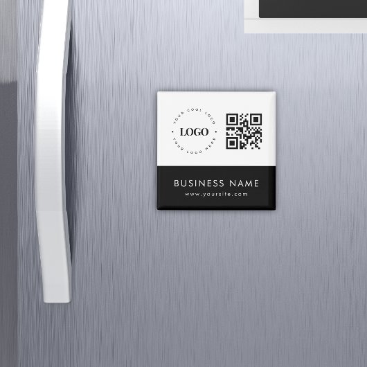 Aimant Logo professionnel personnalisé QR Code et texte p