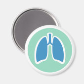 Aimant Logo pulmonaire pulmonologique ou pulmonaire (Recto/Verso)