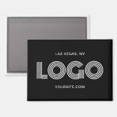 Aimant Logo rectangulaire moderne noir et blanc (Recto/Verso)