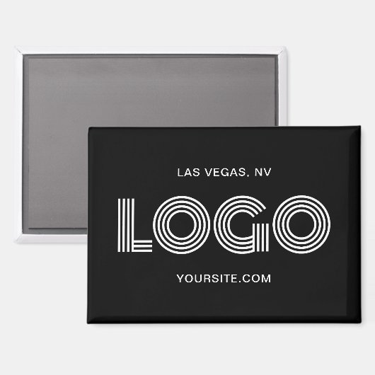 Aimant Logo rectangulaire moderne noir et blanc (Recto/Verso)
