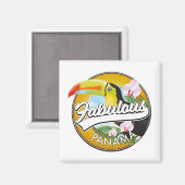 Aimant Logo rétro fabuleux de Panama (Recto/Verso)
