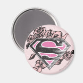 Aimant Logo Supergirl avec Rose (Recto/Verso)