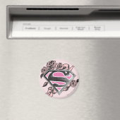Aimant Logo Supergirl avec Rose (In Situ (Lave-vaisselle))