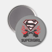 Aimant Logo Supergirl Black Flaming Guitares (Recto/Verso)