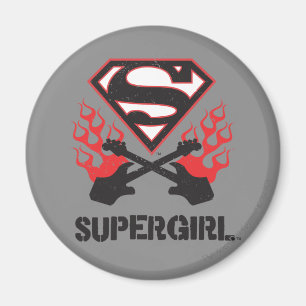Aimant Logo Supergirl Black Flaming Guitares
