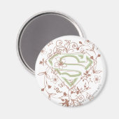 Aimant Logo Supergirl Green Floral (Recto/Verso)