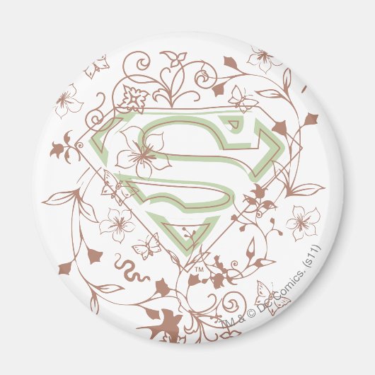 Aimant Logo Supergirl Green Floral (Devant)