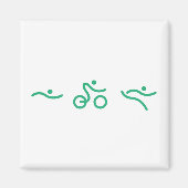 Aimant Logo vert de triathlon (Devant)